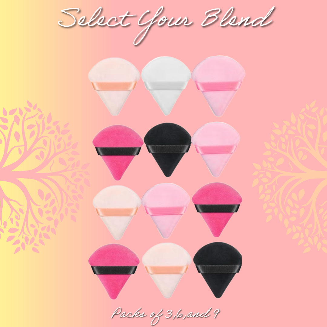 Mixed Triangle Powder Puff Pack (3Pk, 6Pk, 9Pk)